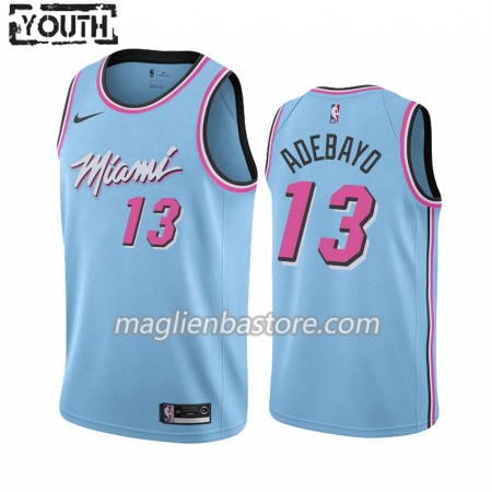 Maglia NBA Miami Heat Bam Adebayo 13 Nike 2019-20 City Edition Swingman - Bambino
